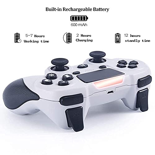 Manette de Jeu sans Fil pour PS4, Manette de Jeu pour Sony Playstation 4 Pro/Slim/PC avec pavé Tactile Haut-Parleur et Prise Casque…