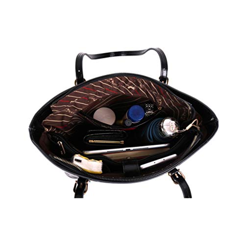 Montana West Large Vegan Leather Concealed Carry Tote Bag for Women Shoulder Handbag Fashion Purse USA-MWC-G018BK