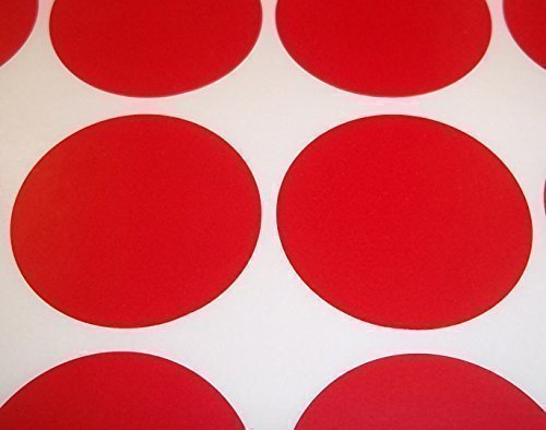 Audioprint Ltd. Pack of 1000 Round Colour Code Dots Blank Price Stickers Sticky Labels Red 45mm