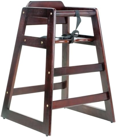Premier Choice Dark Finish Stacking Restaurant Wood High Chair