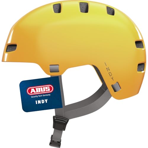 ABUS Fahrradhelm INDY - Dirt-Helm für Dirt, Skate, Slope und MTB - mit optimierter Stoßdämpfung - für Jugendliche und Erwachsene - Größe S, Gelb