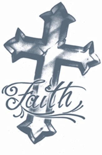 Tinsley Transfers Faith Cross Prison Temporary Tattoo