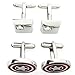 kilofly Cufflinks Combo [Set of 2 pairs] - Captain America, with Velvet Gift Box