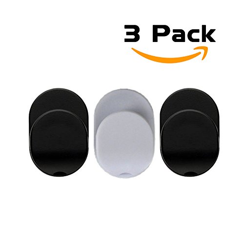 3 Piece Set (2 Black+1 White) Ring Hook Mount Accessories for Universal Cellphone Finger Ring Holder Grip Stand (3PCS Base)