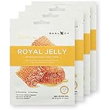 BeauKON Royal Jelly Honey Nourishing Facial Sheet Mask with Propolis, Korean Daily Face Mask, Nourishing and Soothing (4 Pack