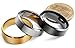 FIBO STEEL 8MM Stainless Steel Rings for Men Promise Wedding Band Ring Engagement 3 Pcs a Set, Size 10.5