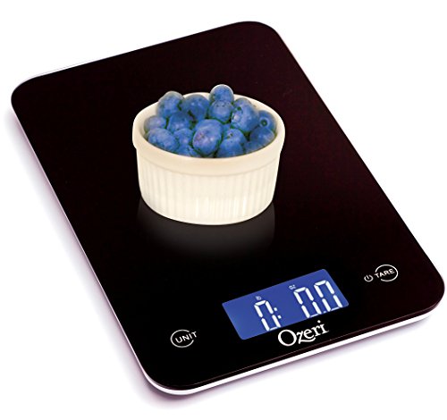 Ozeri Touch Professional Digital Kitchen Scale (12 lbs Edition), Tempered Glass in Elegant Black