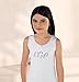 Brix Girls' White Cami Undershirts - Tank Tops Super Soft Cotton with Print. 3 Pack 7/8