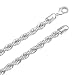 8mm Rhodium Plated Rope Chain Necklace, 36