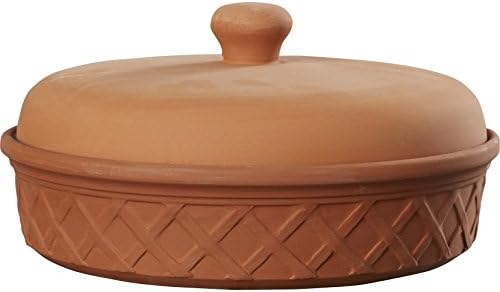 Earthenware Microwave Safe Glazed Interior Bread/Tortilla Warmer (4'' H x 8.5'' W x 8.5'' D)