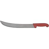 Columbia Cutlery 12 Inch Cimiters - Choose Color and Qty - Professional Curved Restaurant and Butcher Knife for Slicing and Carving Steak, Roasts, and Brisket (Single Red Cimiter)
