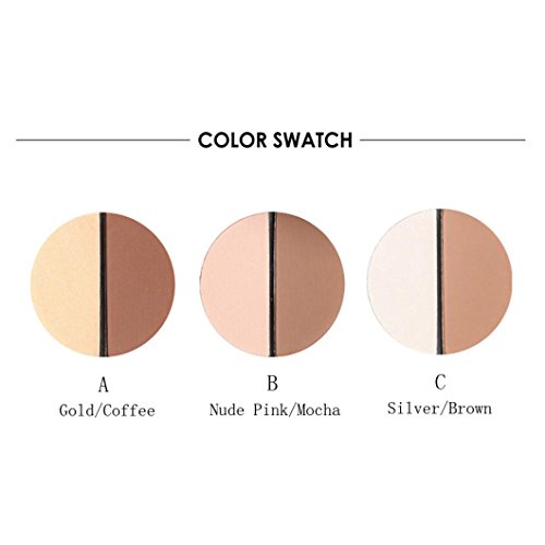 XILALU Cosmetic Make up Face Bronzer & Highlighter 2 Diff Color Concealer Matte Powder (B)