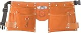 Born Tough KTB-01 10 Pocket Suede Leather Kids Tool Belt / Tool Apron, Brown