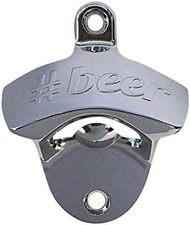 Wall Mounted Bottle Opener by JBTC Polished Silver with Free Mounting Screws - #beer Classic Vintage Wall Beer Bottle Openers