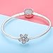 BAMOER 925 Sterling Silver Dazzling Daisy CZ Charm Bead for DIY Snake Chain Bracelet