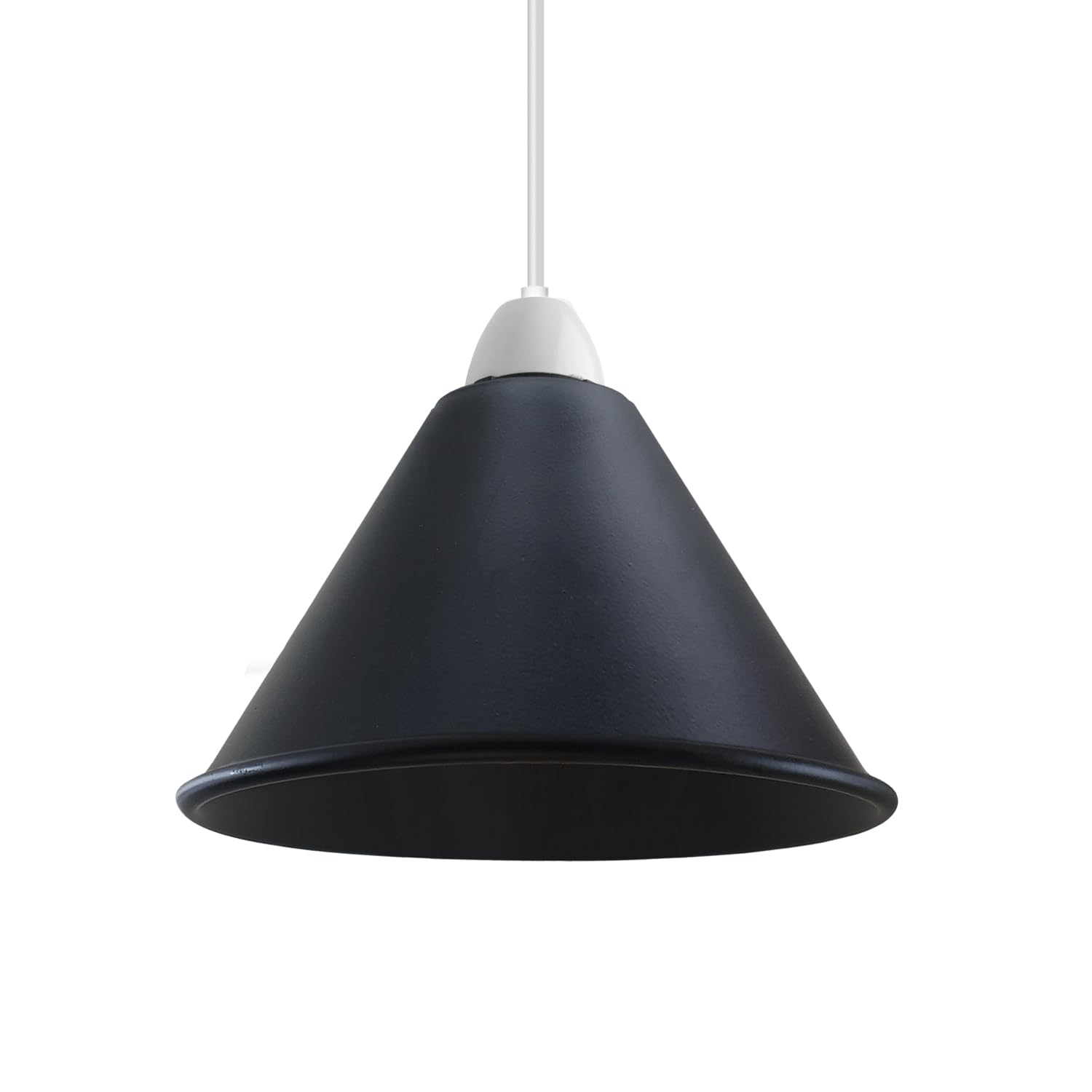 Modern Black Cone Pendant Light Shade Industrial Retro Easy Fit 18cm Ceiling Lampshade for Bedroom Kitchen Dining Room Restaurant Cafe