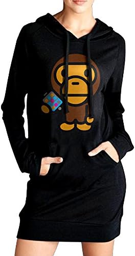 Womens Famouse Rapper Singer Kid Cudi Bape Hoodies &amp; Sweatshirts Dress With Sleeve
