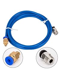 Tubo de teflón azul PTFE LUTER de 4 piezas (4.9 ft) con 4 piezas PC4 M6 de montaje rápido y 4 piezas PC4 M10 de ajuste neumático recto para conectar para impresora 3D de 0.069 in de filamento