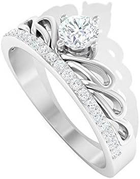 0 25カラットダイヤモンド Igi認定ティアラリングクラウンハーフエタニティブライダル結婚指輪 Hi Si カラークラリティダイヤモンドクイーンリングプリンセス婚約指輪 10k ホワイトゴールド Size 9 Wsmtransportes Com Br