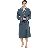 U2SKIIN Mens 100% Cotton Robe Lightweight Knit Bathrobe