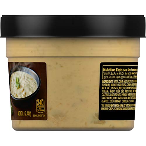 Campbell's Slow Kettle Style Creamy Broccoli Cheddar Bisque, 15.5 Ounce Tub, Pack of 8