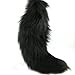URSFUR Fluffy Black Fox Tail Fur Keychain Cosplay Toy Car Bag Charm Pendant Key Chain Ring Handbag Tassel Accessories