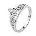 BEYLEG 925 Sterling Silver White Zircon Princess Crown Fashion Ring BE-72 (R5)
