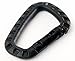 Ravenox Tac Link Clip Carabiner | Heavy Duty Carabiner Clip | Black Locking Carabiner For Tactical Gear, Military, Outdoor Use | Large Carabiner For Camping Accessories | Polymer Carabiner D Ring Clip