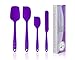 Hummingbird PS Silicone Spatula Set, Spatulas & Baking Spoon, Heat Resistant 450F, Stainless Steel Core, Non-Stick Silicone Rubber, BPA Free, Pro Food Grade - Versatile Cooking, Mixing - Purple