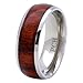 PCH Jewelers Titanium Hawaiian Koa Wood Inlay Ring Men's Women's Wedding Band 8MM