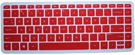 iBenko Soft Silicone Keyboard Protector Cover Skin for HP Pavilion x360 2-in-1 13.3-Inch Touchscreen Laptop US version (Please Compare Keyboard Layout and Model)(Red)