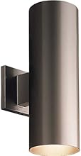 Progress Lighting P5675-20 5-Inch Up/Down Cylinder with Heavy Duty Aluminum Construction and Die Cast Wall Bracket Powder Coated Finish UL Listed For Wet Locations, Antique Bronze
