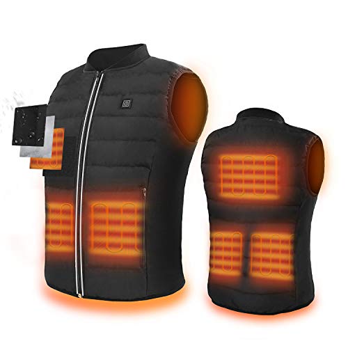 ZLTFashion 5V Heated Vest,USB Charging Electric Lightweight Body Warmer Clothes Washable Heating Pad Apparel Jacket for Men & Women Hiking, Hunting, Motorcycle, Camping (Battery Not Included)