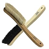 Atzi Hats Fedora Hat Brush Lint Remover Duster Brushes Felt Hats White Hair Black Hair Wood Brush (Black White)