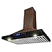 AKDY Wall Mount Range Hood - Embossed Copper Hood Fan for Kitchen - 4-Speed Professional Quiet Motor - Premium Touch Control Panel - Elegant Vine Design - Dishwasher Safe Baffle Filters (30 in.)