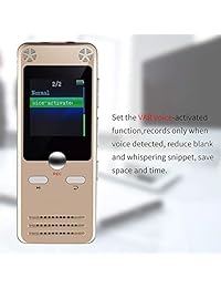 Sunlan   Grabadora de voz portátil con micrófono doble para conferencias, reuniones, entrevistas y clases (16 GB)