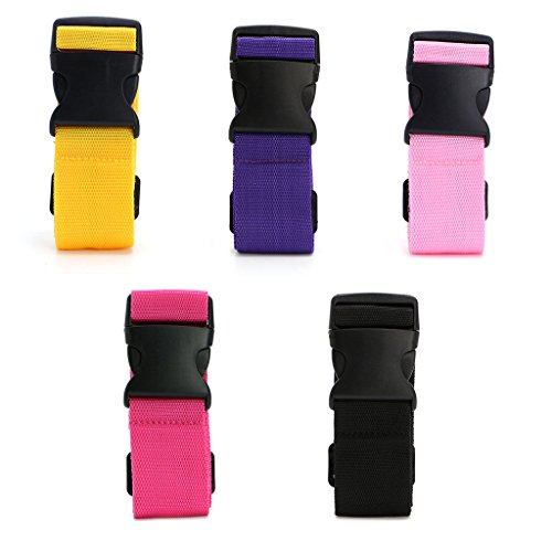 Susada Luggage Straps Adjustable Suitcase Bag Travel Buckle Baggage Tie Down Belt Lock (Purple)