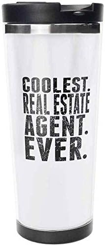 Coolest. Real Estate Agent. Ever. Travel Mug Stainless Steel Travel Mug, Insulated 18oz Coffee Tumbler