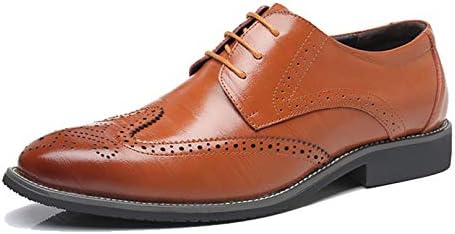 Mens Oxford Shoes Lace-up Men's Classic Vintage Business Formal Flats Shoes