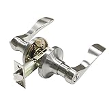 Gobrico Wave Style Lever Door Knob Handle Pull Lock Privacy For Bedroom And Bath, Satin Nickel
