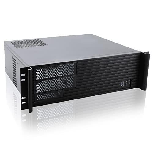 RackChoice 3U Short Depth Rackmount Server Chassis - Micro ATX/Mini-ITX, 2x5.25” + 5x3.5” Bays, ATX PSU Support, Top/Side Cooling, Aluminum Alloy, Black - Perfect for Business, DIY, and IT