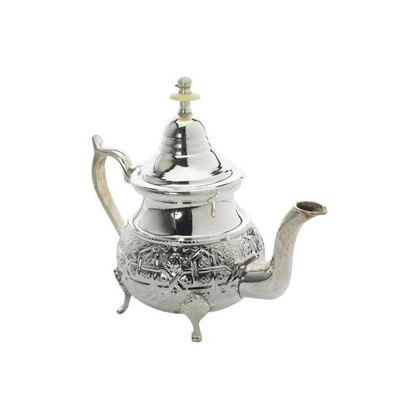 Casablanca Market Moroccan Teapot, Large, Silver Moroccan & Uzbek