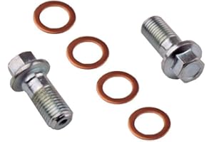 Inline Tube Compatible with 1969-77 GM 7/16"-20 Banjo Bolts w/Crush Washers, Pair