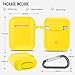 COFFEA Protective Silicone Case with Keychain for Apple AirPods 1 & 2 (Front LED Not Visible) (Yellow)