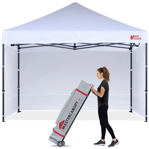 MASTERCANOPY Heavy Duty Popup Canopy Tent with Sidewalls(12x12,White