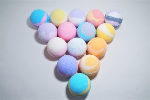 5oz WHOLESALE FESTIVE COLORED, 15 PIECE BATH BOMB SET, 100% ORGANIC COCONUT OIL