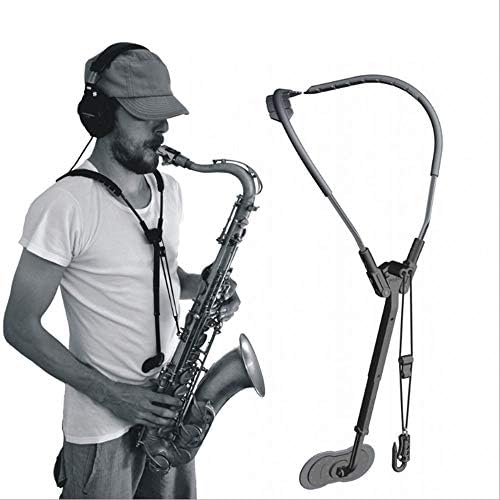 NANDAN Saxophone Shoulder Strap, Adjustable Saxophone Shoulder Strap Midrange, Treble Lanyard Mid-Range Cervical Spine Import Protection Neck Shoulder, Black