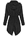 HOTOUCH Ladies Rain Mac Parka Fishtail Festival Raincoat Hooded Jacket(Black,L)