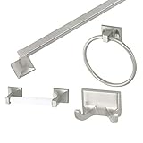 Design House 534644 Millbridge 4-Piece Bathroom Accessory Kit, Satin Nickel Finish