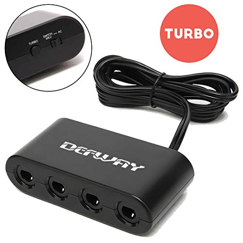 Defway Switch Gamecube Controller Adapter, Wii-U Gamecube Adapter for Super Smash Bros Ultimate, GC Controller Adapter for PC, with 4 Player Ports, Turbo Button, 75Inch Cable, No Lag No Driver Needed - Thumbnail 7